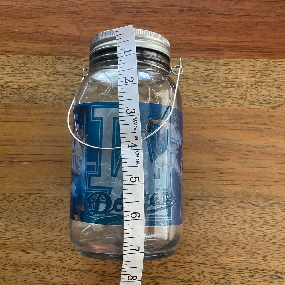Los Angeles Dodgers Glass Light-Up Mason Jar with Handle